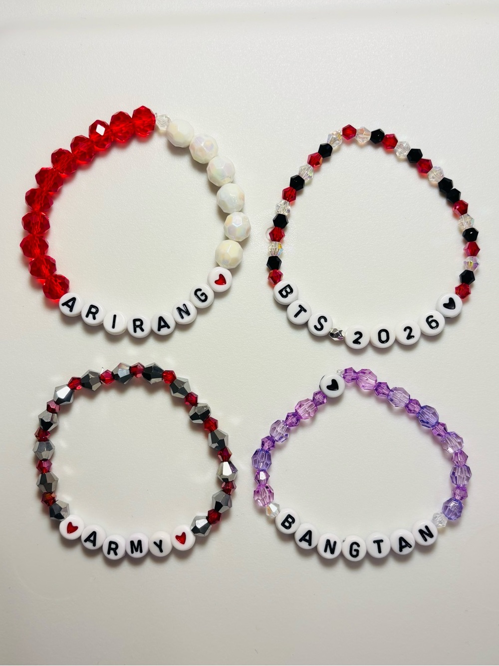 (4pcs) BTS ARIRANG 2026 ARMY BANGTAN BRACELET BUNDLE
